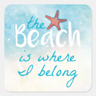 Sticker Carré Citation De Plage Avec Citation De Starfish