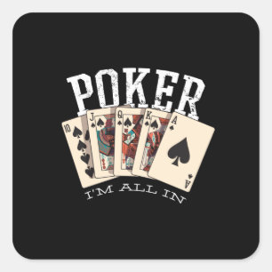 Sticker Carré Citation de poker pour joueur