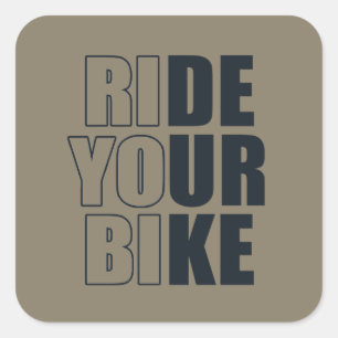 Sticker Carré Citation de VTT motivationnelle - Cyclisme drôle