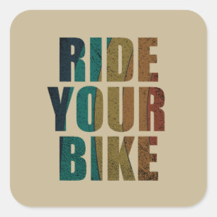 Sticker Carré Citation de VTT motivationnelle - Cyclisme drôle