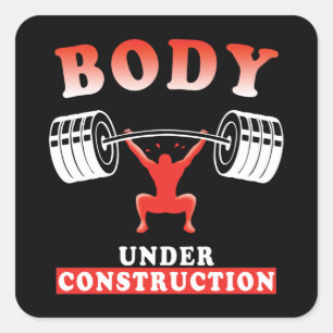 Sticker Carré Citation d'entraînement de la musculation
