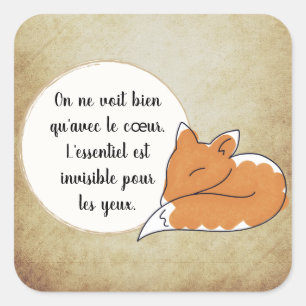 Sticker Carré Citation du Petit Prince
