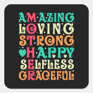 Sticker Carré Citation Extraordinaire Mère Amour Inspirationnel 