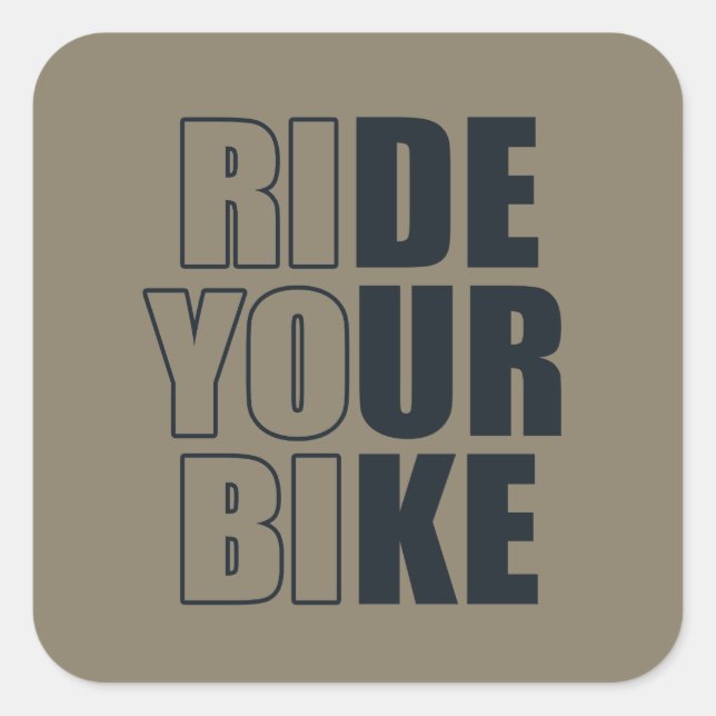 Sticker Carré citation motivative VTT (Devant)