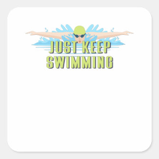 Sticker Carré Citations de nageur : Juste Garder la natation | a