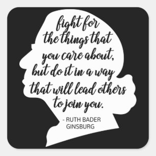 Sticker Carré Citations de RBG, Citation de Ginsburg, Ruth Bader