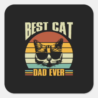 Sticker Carré Citations grand-père | Meilleur papa de chat