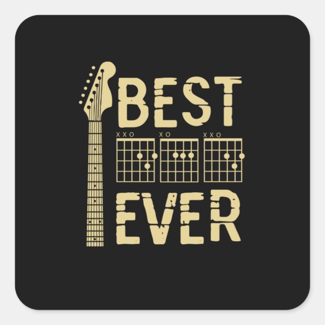 Sticker Carré Citations grand-père | Meilleure guitare papa jama (Devant)