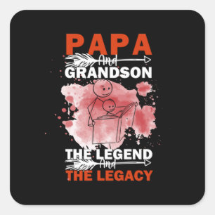 Sticker Carré Citations grand-père   Papa Et Grandson
