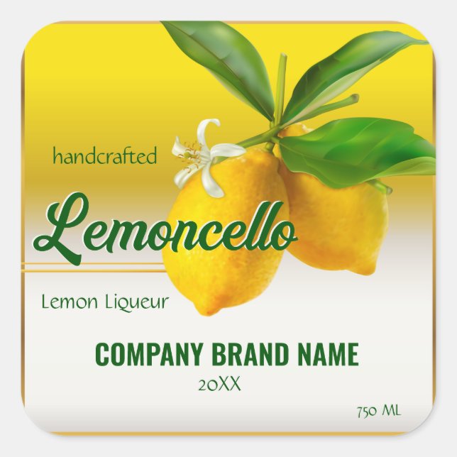 Sticker Carré Citron Fruit Lemoncello (Devant)