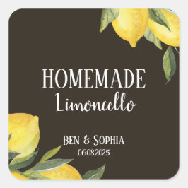Sticker Carré Citron rustique moderne Limoncello fait maison 