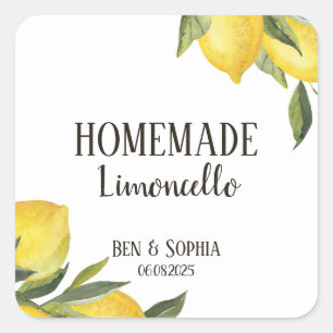 Sticker Carré Citron rustique moderne Limoncello fait maison 