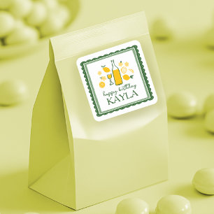 Sticker Carré Citronnade au Limoncello Citron PERSONNALISÉ Anniv
