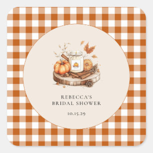 Sticker Carré Citrouille et épices Tout Baby shower agréable