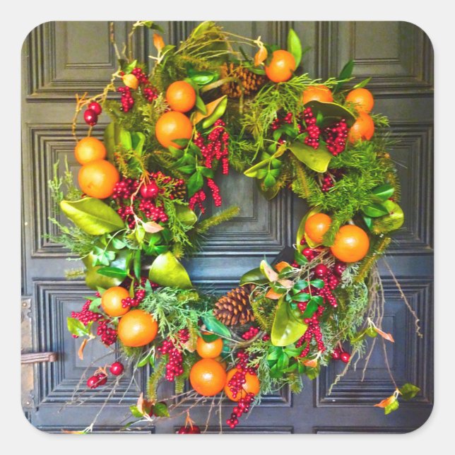 Sticker Carré Citrus Gîtes À Thème Wreath Bok Gardens Floride (Devant)