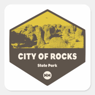 Sticker Carré City of Rocks State Park Nouveau-Mexique
