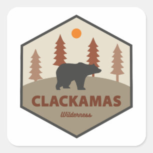 Sticker Carré Clackamas Wilderness Oregon Ours