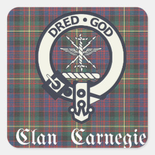 Sticker Carré Clan Carnegie Crest Tartan