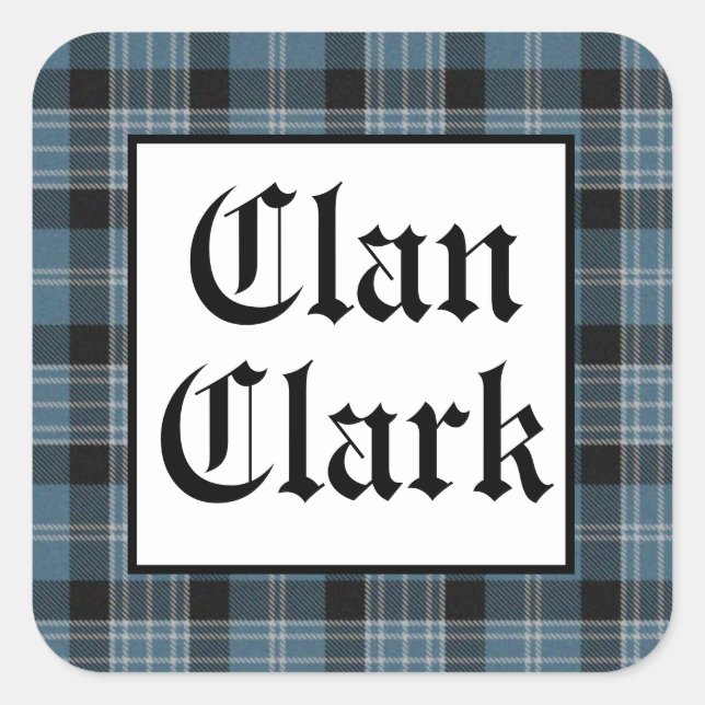 Sticker Carré Clan Clark Tartan (Devant)