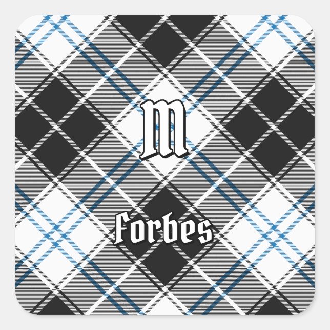Sticker Carré Clan Forbes robe Tartan (Devant)