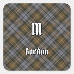 Sticker Carré Clan Gordon Patiné Tartan