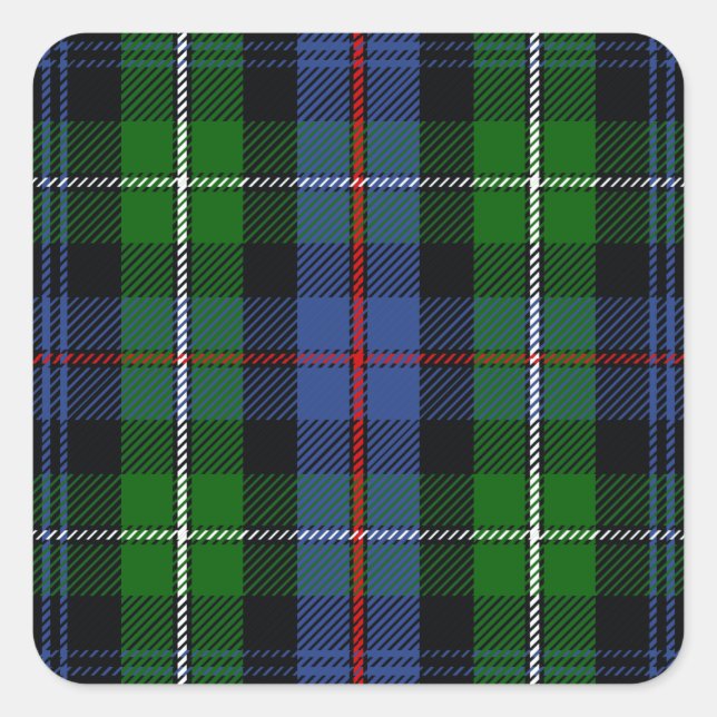 Sticker Carré Clan MacKenzie Tartan (Devant)