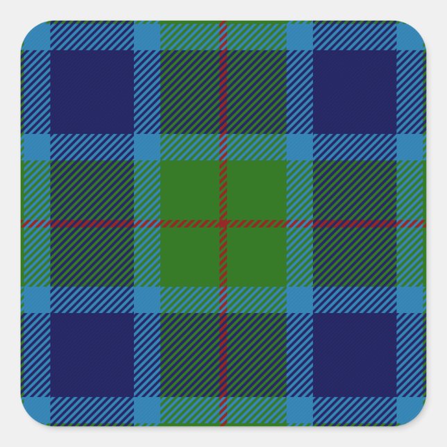 Sticker Carré Clan Miller Tartan (Devant)