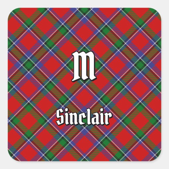 Sticker Carré Clan Sinclair Tartan (Devant)