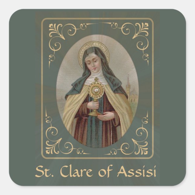 Sticker Carré Clare d'Assise (Devant)