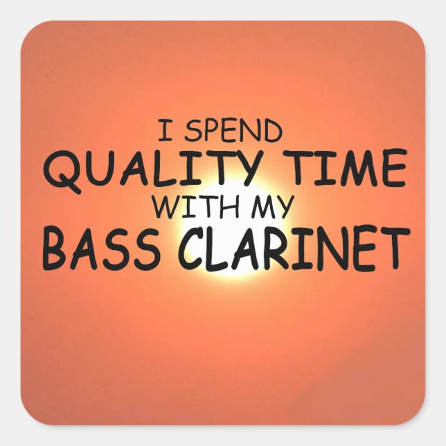 Sticker Carré Clarinet de la basse de qualité (Devant)