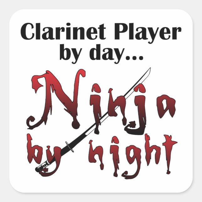 Sticker Carré Clarinet Ninja (Devant)