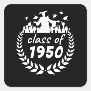 Sticker Carré classe de 1950 graduation ou conception de réunion