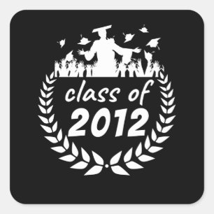 Sticker Carré classe de 2012 diplôme ou reunion design par