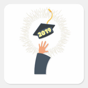 Sticker Carré classe de 2019 diplôme cap, reunion design par