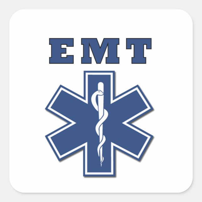 Sticker Carré Classe EMT Star of Life (Devant)