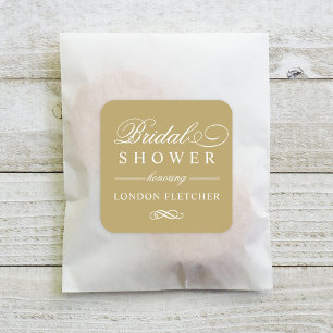 Sticker Carré Classic Elegant or Mariage Fête des mariées