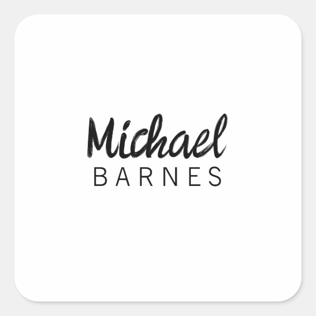 Sticker Carré Classical White Minimalist Plain Elegant (Devant)