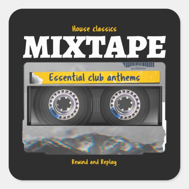 Sticker Carré Classics de la maison Mixtape Club Anthems (Devant)