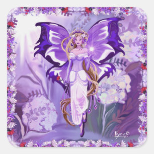Sticker Carré classique de purple Sun Fairy