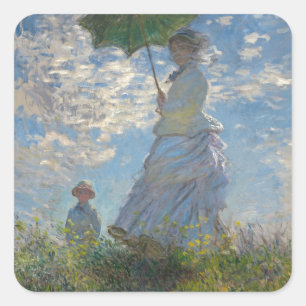 Sticker Carré Claude Monet Femme avec un parasol 1875