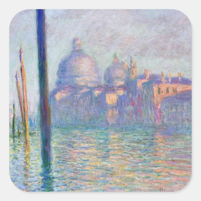 Sticker Carré Claude Monet - Grand Canal, Venise (Devant)