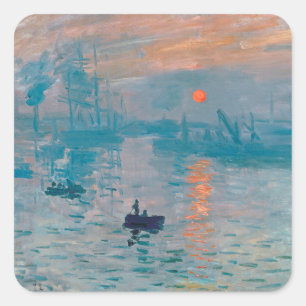 Sticker Carré Claude Monet Impression Sunrise Français