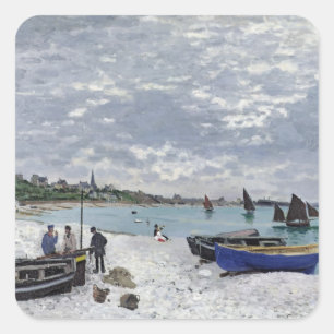 Sticker Carré Claude Monet la plage chez Sainte-Adresse
