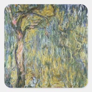 Sticker Carré Claude Monet le grand saule chez Giverny, 1918