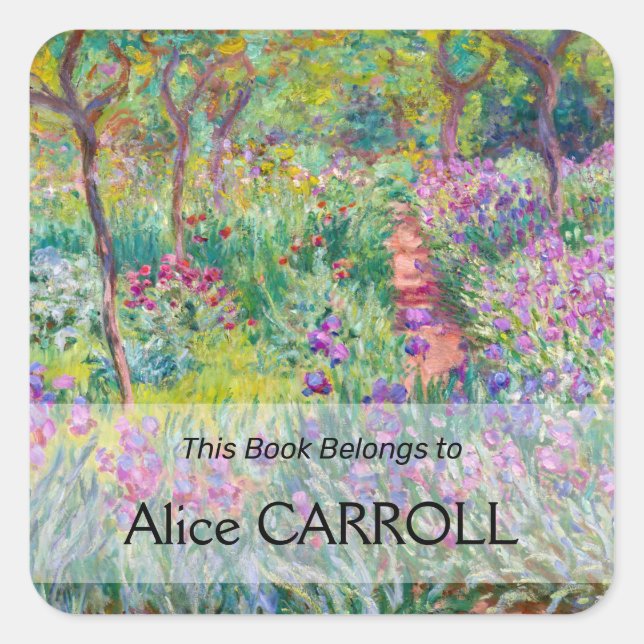 Sticker Carré Claude Monet - Le jardin d'Iris à Giverny (Devant)