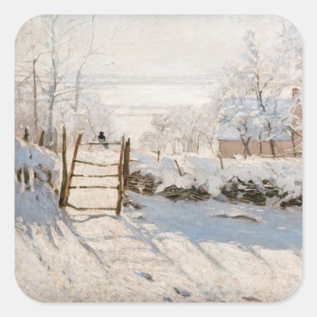 Sticker Carré Claude Monet - Le Magpie (Devant)
