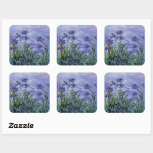 Sticker Carré Claude Monet Lilac Irises