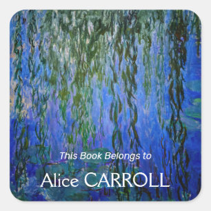 Sticker Carré Claude Monet - Lys d'eau avec saule plumant
