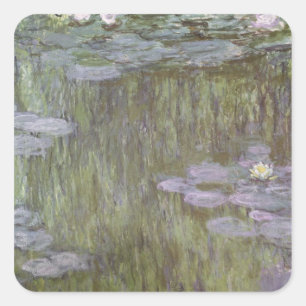 Sticker Carré Claude Monet   Nympheas chez Giverny, 1918