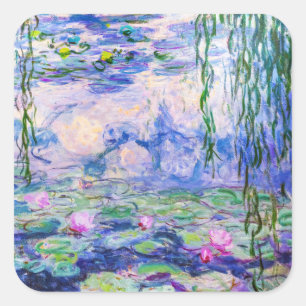 Sticker Carré Claude Monet - Nymphéas / Nénuphars 1919